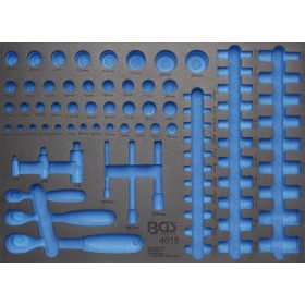  BGS technic 3/3 Szerszámtálca szerszámkocsikhoz, üresen: racsnis hajtókarok és dugókulcs fejek számára (nem tartozék) (BGS 4015-5)