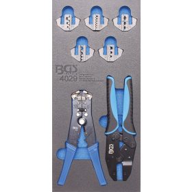   BGS technic 1/3 Szerszámtálca szerszámkocsihoz: 12 részes krimpelő és blankoló fogó készlettel (BGS 4029)