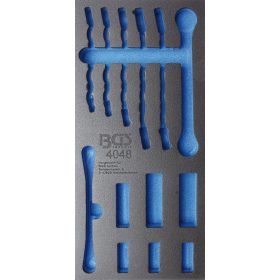   BGS technic 1/3 Szerszámtálca szerszámkocsihoz, üresen: 13 részes fékcsőkulcs és 3/8" speciális dugókulcs készlethez (nem tartozék) (BGS 4048-1)
