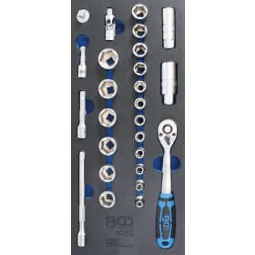   BGS technic 1/3 Szerszámtálca szerszámkocsihoz: 26 részes 3/8" dugókulcs készlettel (BGS 4052)