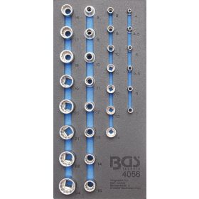   BGS technic 1/3 Szerszámtálca szerszámkocsihoz: 1/4" és 1/2" 12-szögű dugókulcs készlettel (BGS 4056)