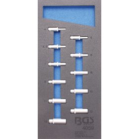   BGS technic 1/3 Szerszámtálca szerszámkocsihoz: 11 részes 1/4" 6-szögű hosszított dugókulcs készlettel, 4-13 mm (BGS 4059)