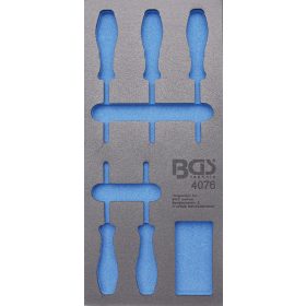   BGS technic 1/3 Szerszámtálca szerszámkocsihoz, üresen: 5 részes Torx csavarhúzó készlethez, T6-T10 (nem tartozék) (BGS 4076-1)