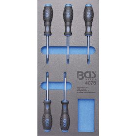  BGS technic 1/3 Szerszámtálca szerszámkocsihoz: 5 részes Torx csavarhúzó készlettel, T6-T10 (BGS 4076)
