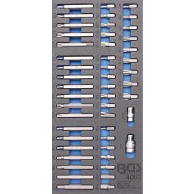   BGS technic 1/3 Szerszámtálca szerszámkocsihoz: 49 részes kombinált bit készlettel (BGS 4093)