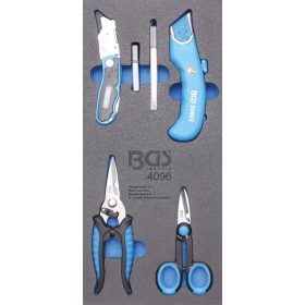  BGS technic 1/3 Szerszámtálca szerszámkocsihoz: 6 részes olló és kés készlettel (BGS 4096)