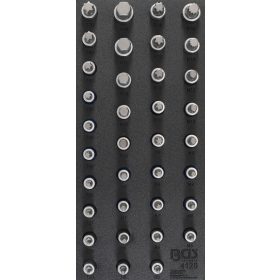   BGS technic 1/3 Szerszámtálca szerszámkocsihoz: 1/2" Bit dugókulcs készlet | különböző profilok | 36 darabos (BGS 4120)