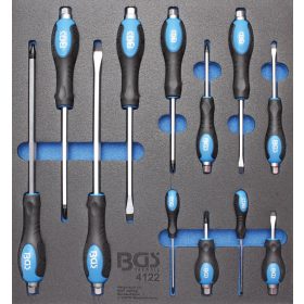   BGS technic 2/3 Szerszámtálca szerszámkocsihoz: 12 részes csavarhúzó készlettel (BGS 4122)