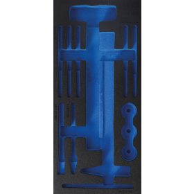   BGS technic 1/3 szerszámtálca szerszámkocsihoz (408x189x32 mm), üresen: 14 részes cserélhető fejű kalapács, csapszegkiütő és véső készlethez (nem tartozék) (BGS 4129-1)