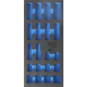   BGS technic 1/3 szerszámtálca szerszámkocsihoz (408x189x32 mm), üresen: 20 részes légkulcsokhoz való dugókulcsfej készlethez, 10-24 mm (nem tartozék) (BGS 4130-1)