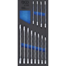   BGS technic Műhelykocsi-betét 1/3: Racsnis csillag-villáskulcs-készlet | 8 - 19 mm | 12 darabos (BGS 4196)