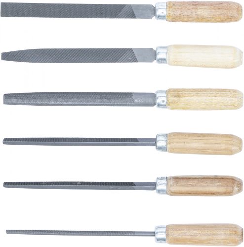 Kraftmann Kulcsreszelő- készlet | fanyéllel | 100 mm | 6 darabos (BGS 50204)