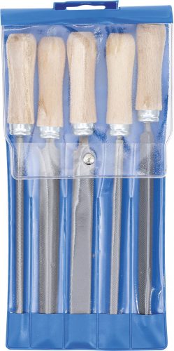 Kraftmann Reszelőkészlet | fanyéllel | 150 mm | 5 darabos (BGS 50206)