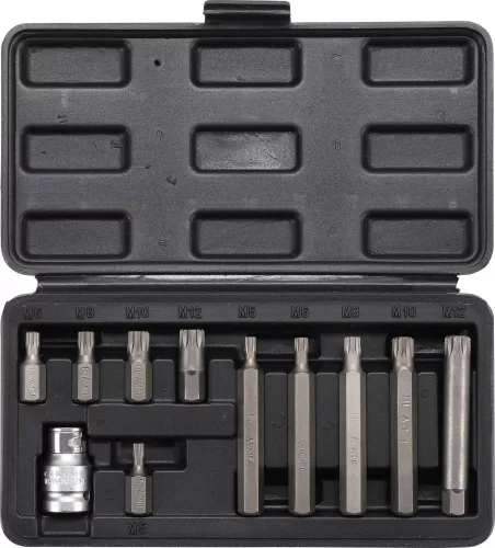 Kraftmann 11 részes Spline típusú bitfej készlet (BGS 5030)