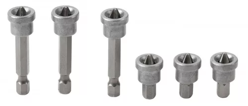 Kraftmann 1/4" Bitkészlet mélységi ütközővel, csavarok süllyesztett behajtásához | gipszkarton falhoz | csillag PH2 | 6 darabos (BGS 50406)