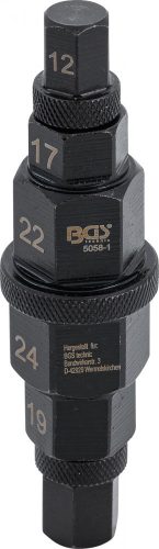 BGS technic 3/8" Speciális Motorkerékpár dugókulcs fej | 12 - 24 mm (BGS 5058-1)