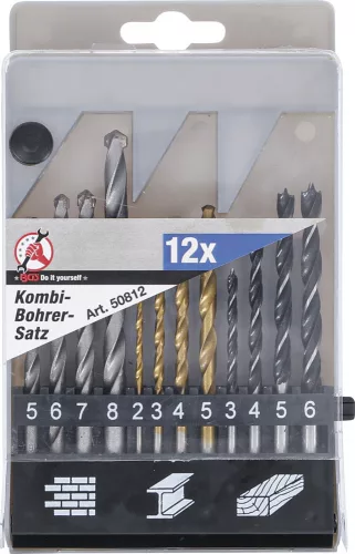 Kraftmann Kombi fúrókészlet | 2–8 mm | 12 darabos (BGS 50812)