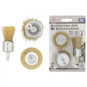   Kraftmann 3 részes fúróba fogható acél drótkefe készlet (BGS 50903)