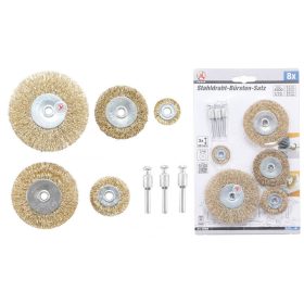   Kraftmann 8 részes fúróba fogható acél drótkefe készlet (BGS 50908)