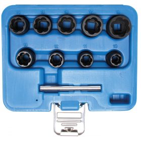   BGS technic 10 részes speciális csavarkiszedő készlet , 10-19mm, 3/8" (BGS 5265)