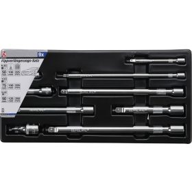   Kraftmann 9 részes 1/4", 3/8", 1/2"-os hosszabító szár készlet dugókulcshoz, billenő fejjel (BGS 6113)
