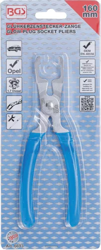 BGS technic Izzítógyertya kiszedő fogó | hajlított | Opel / Vauxhall 1,7 dízel (BGS 6693)