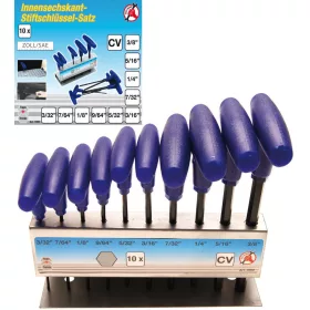   Kraftmann 10 részes T-fogós Imbuszkulcs készlet 3/32" - 3/8" (BGS 7099)