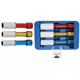   BGS technic 3 részes levegős dugókulcs készlet műanyag borítással 1/2", 17-19-21mm, 150mm hosszú (BGS 7100)