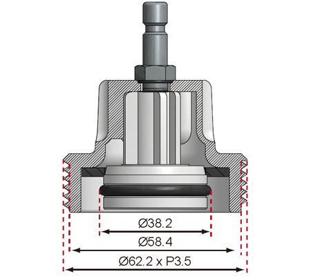 BGS technic #9 adapter: Audi, BMW345, VW Passat, Porsche Cayenne, a BGS 8027 / BGS 8098 radiátor nyomásellenőrző készlethez (BGS 8027-9)