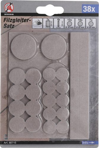 Kraftmann Filc alátét | bézs | 38 darabos (BGS 80715)