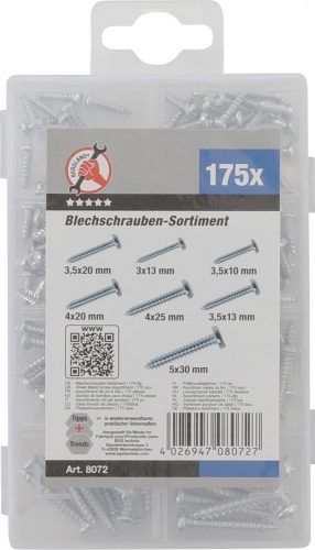 Kraftmann Lemezcsavar készlet 175 részes (BGS 8072)
