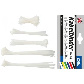   Kraftmann Kábelkötegelő, 250 db, különböző méretek (BGS 80778)