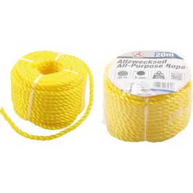   Kraftmann Fonott sárga kötél, max. teherbírás 65 kg, 20m x 6 mm (BGS 80805)