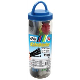   Kraftmann 450 darabos színes kábelkötegelő készlet, különböző méretekben (BGS 80873)