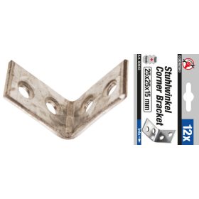   Kraftmann 12 db acél sarok konzol szett 25x25x15 mm (BGS 80943)