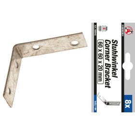   Kraftmann 8 db acél sarok konzol szett 60x60x20 mm (BGS 80945)