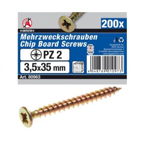   Kraftmann Multifunkciós csavar 3.5 x 35 mm, 200 részes (BGS 80963)