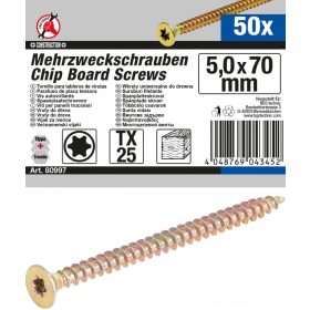   Kraftmann 50 db facsavar, 5.0 x 70 mm, Torx T25 fejjel (BGS 80997)