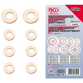   BGS technic 150 darabos réz alátét készlet befecskendező szelepekhez (BGS 8120)