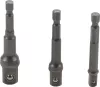 Kraftmann 3 részes adapter készlet fúrókhoz 1/4" - 3/8" - 1/2" (BGS 8204)