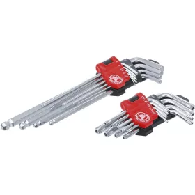  Kraftmann T-profil (Torx) és imbusz kulcs készlet | hosszú | T10 - T50 / 1,5 - 10 mm | 18 darabos (BGS 822)