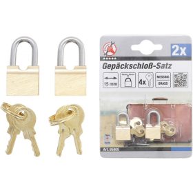   Kraftmann 2 részes bőrönd lakat készlet, 15 mm (BGS 85808)