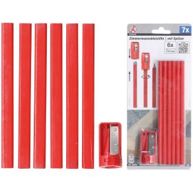   Kraftmann 7 részes asztalos ceruza készlet hegyezővel (BGS 85853)