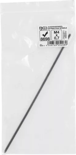 BGS technic Kihúzó orsó izzító gyertya elektródához | a BGS 8698 törött izzítógyertya eltávolító készlethez | M4 x 0,7 x 100 mm (BGS 8698-5)