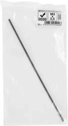 BGS technic Kihúzó orsó izzító gyertya elektródához | a BGS 8698 törött izzítógyertya eltávolító készlethez | M3 x 0,5 x 100 mm (BGS 8698-7)