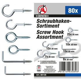   Kraftmann 80 részes kampó és horog csavar készlet (BGS 88136)