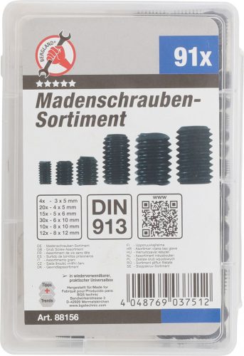 Kraftmann 91 részes hernyócsavar készlet (BGS 88156)
