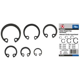   Kraftmann 78 részes belső Seeger gyűrű készlet, Ø 8-19 mm (BGS 88170)