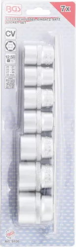 BGS technic 7 részes dugókulcs fej készlet, 1/2", 6 pontos, 20 - 32 mm (BGS 9108)