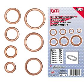   BGS technic 95 réz O-gyűrű készlet, 6-20 mm-es átmérő (BGS 9313)